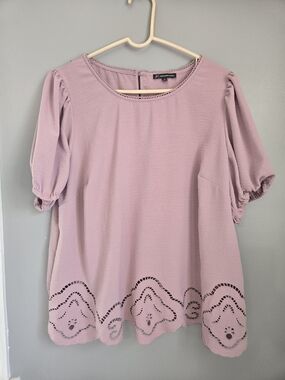 Soft Rose Puff Sleeve Blouse